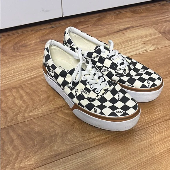 Vans Black and White Checkerboard Stacked Shoes M9.0/W10.5 - Picture 2 of 12